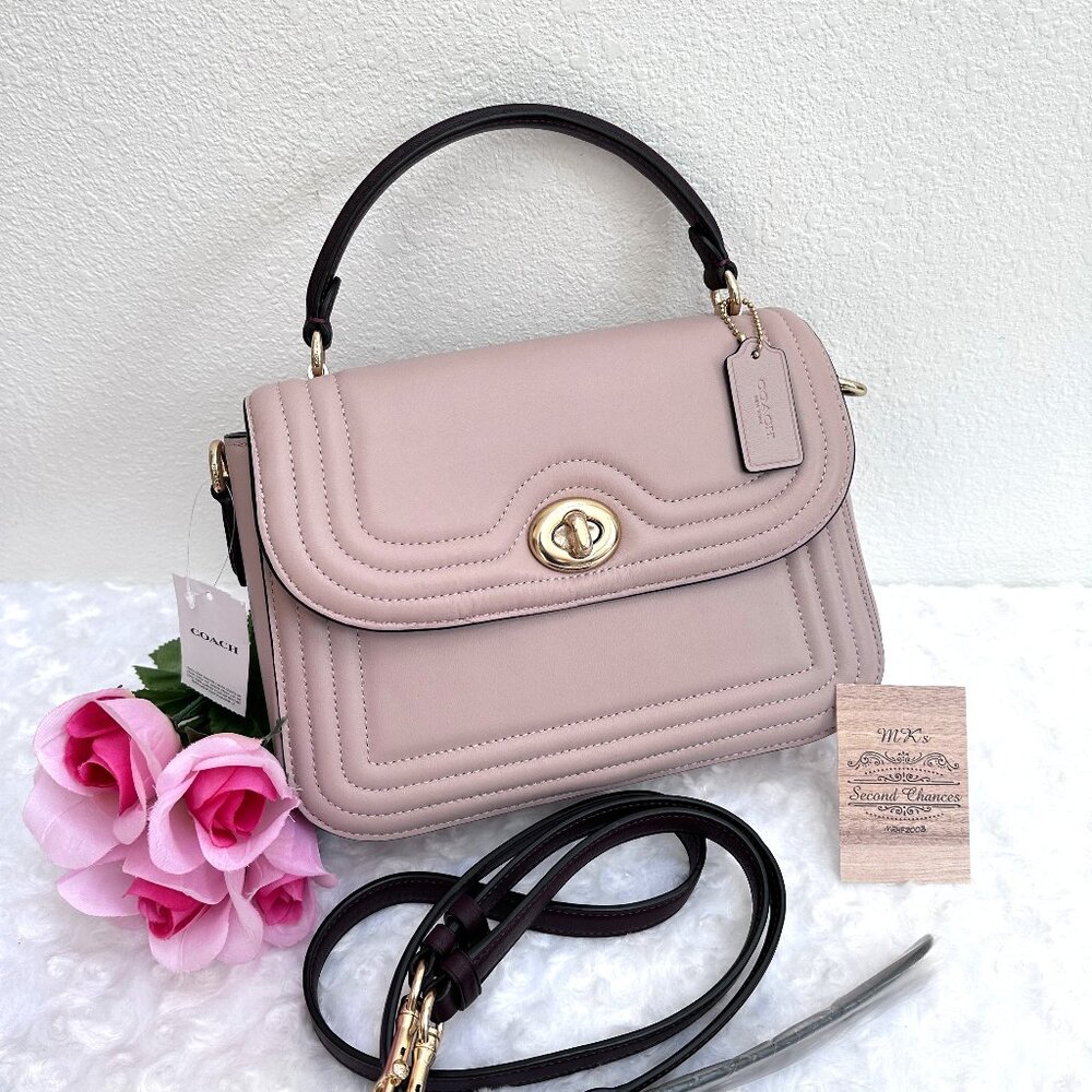 Coach Marlie Top Handle Satchel C6799 Colorblock & Border Quilting, Mauve - NWT